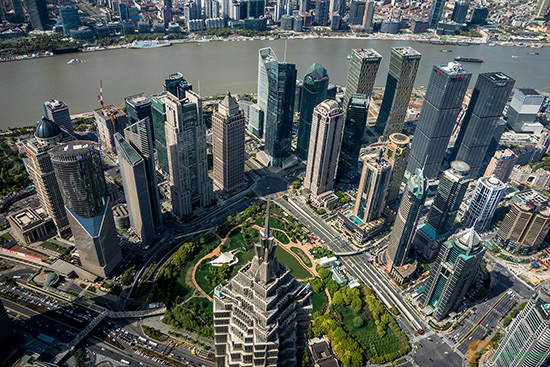 Výhled ze Shanghai Tower